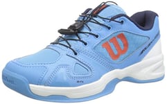Wilson Women's Tennis Shoes, KAOS COMP 2.0 W, White/Turquoise, Size 4, For All Surfaces, All Types of Player, WRS326180E040