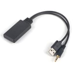 Bil AUX-ljudkabel 3,5 mm/0,14 tum Trådlös Bluetooth-mottagaradapter HIFI Stereo Musik Biltillbehör