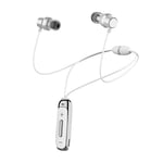 Sport Bluetooth Headset Wireless Stereo Earphone Bluetooth 4.1 Earpiece With Mic Sport Bass Magnetic Necklace Earpiece Ou Rui Ka Ke Ji (Color : White)