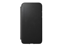 Nomad Rugged Folio - Vikbart fodral för mobiltelefon - polykarbonat, TPE (termaplastisk elastomer), Horween-läder - svart - för Apple iPhone 11 Pro Max
