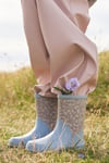 Wheat Juno Rubber Boot Print Highrise Flowers