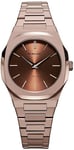 D1 Milano UTBL15 Ultra Thin Brun/Rosaguldtonet stål Ø34 mm