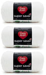 Red Heart Super Saver Lot de 3 – Blanc – 198 g – Acrylique – 4 moyen (peigné) – 300 m – Tricot, crochet, artisanat et amigurumi