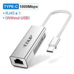 T Without USB3.0 EDUP HUB adaptateur USB 3.0 à RJ45, Dock Thunderbolt 3 pour PC, accessoires Ethernet, séparateur USBC 3.1 Nipseyteko