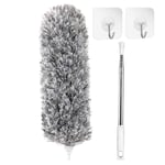 Feather Duster, Borriem Duster for Cleaning Extendable Long Reach Handled Duster in Microfibre with Telescopic Pole Up to 100'' Bendable Washable Duster for Cobweb Ceiling Car Seat Sofas
