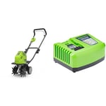Greenworks Motobineuse sans Fil, Vert, 40V & Chargeur De Batterie G40UC4
