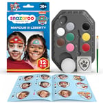 Snazaroo PAW Patrol Face Paint Kit, Marshall and Liberty, 12pcs Set