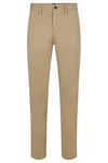 BOSS Mens Schino-Taber-1 D Tapered-fit Trousers in Stretch-Cotton Satin Brown