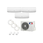 Climatiseur reversible tri-split AIRTON - A Poser Soi-meme - 2600W - 3500W - ReadyClim 3x6M - WIFI