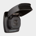 Scanstrut USB-uttag Flip Pro Max 2X USB-C, infällt, svart, 12 / 24 V, 6/10 A, 2 x med lock