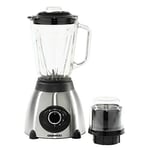 Daewoo Glass Jug Blender With Coffee And Herb Grinder, 500W, 1.5 Litre Capacity, Non-Slip Feet, 5 Speed Settings, Pulse Function, Easy Pour Spout, Durable Stainless Steel Blades, Sleek Design, Silver