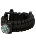 Milrab Survival Bracelet m/ Fire Starter & Compass Svart