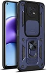 Coque Pour Redmi Note 9t Ultra Mince Antichoc Armure Housse De Protection Dur Pc+Tpu Souple Cover Case Avec Bague Magnétique Support Étui Pour Xiaomi Redmi Note 9t Bleu