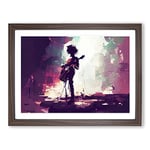 Guitar Rock Band Vol.3 H1022 Framed Print for Living Room Bedroom Home Office Décor, Wall Art Picture Ready to Hang, Walnut A4 Frame (34 x 25 cm)