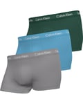Calvin Klein Low Rise Trunk 3-Pack M Jade Sea/Sky High/Sleek Silver (Storlek XL)