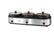 Quest 3 Pot Electric Slow Cooker,16530 Buffet Server &Food Warmer/2.5 Litre Pots