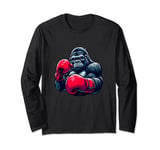 Funny Gorilla Boxing Gloves Graphic Animal Lover Training Long Sleeve T-Shirt