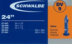 Schwalbe, Slang DV9, 28/47-507/541 mm, 24 Tum med Cykelventil