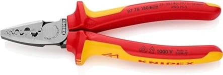 Knipex Crimping Pliers for wire ferrules insulated with multi-component grips, VDE-tested 180 mm 97 78 180