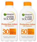Garnier Ambre Solaire SPF 50+ & SPF 30 Set (2 x 200ml) 24H Hydration Lotion