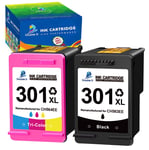 DOUBLE D Remanufactured Printer Ink Cartridge Replacement for HP 301XL,301 XL to use with Deskjet 1000 1010 1014 1050 2512 2540 3000 3050A 1051 1510 1512 1514 2000 2514 (1 Black,1 Color) combo pack