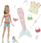 Barbie Mermaid Power Stacie Doll with 10 Pieces Including Clothing, Mermaid Tail, Pet & Accessories, Toy for 3 Year Olds & Up