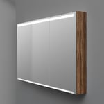 4AQUA Spegelskåp med infälld belysning och eluttag (Valnöt/100)