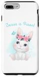 Coque pour iPhone 7 Plus/8 Plus Jesus is Risen – Christian Faith Girls & Women Easter Bunny