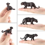 Hot 5 Pcs Black Panther Cuddly Toy Figure Model Forest Animals Figures Toy Leopa