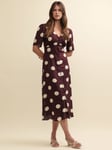 Nobody's Child Alexa Willow Spot Midi Dress, Brown