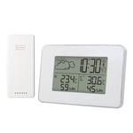 Digital väderstation - Trådlös Termometrar Klocka Hygrometer LCD-skärm Vit