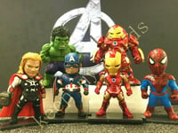 6pcs Marvel Avengers Thanos Iron Man Deadpool Venom Q Action Figure Model Toys