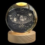 Lysande planetarisk galax astronaut kristallkula nattljus USB