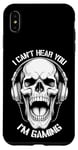 iPhone XS Max I Can't Hear You I'm Gaming Funny Gamer Skull Headphones Case
