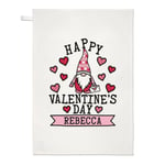 Personalised Happy Valentine's Day Gonk Gnome Tea Towel Girlfriend Wife Love