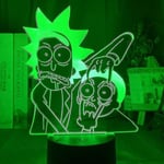 Rick And Morty 3d Led Night Light Kids Bedroom Table Lamp