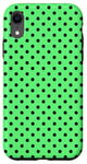 Coque pour iPhone XR Petit motif géométrique des années 1980 vert menthe et noir