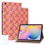 Samsung Galaxy Tab S6 Lite Fodral Vävd Textur Rosa/Gul