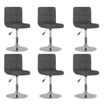 vidaXL 3087459 Swivel Dining Chairs 6 pcs Dark Grey Fabric (334210×3)