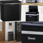 Swan SWKA4500BN Retro Kitchen Bin with Infrared Technology, Square, 45 Black