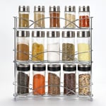 Silver Iron Wire Spice Rack 3 Tiers - Kitchen Shelf Organiser 50X80cm