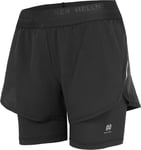 Hellner Women's Kelva 2-In-1 Running Long Tights Black Beauty/black Beauty, XS