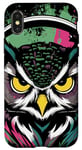 iPhone X/XS Owl Beats - Vibrant Owl with Headphones Music Lover Case