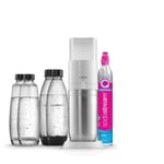 Machine à soda et eau pétillante SODASTREAM - DUO Blanche - 2 carafes en verre - 2 bouteilles - 1 recharge de gaz 60L