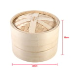 2 Tiers Bamboo Steamer Basket Chinese Natural Rice Cooking Food Cooker Wi UK GGM