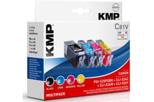 KMP MULTIPACK C81V - 4 paket - sort, gul, cyan, magenta - blækpatron (alternativ till: Canon CLI-526C, Canon CLI-526M, Canon CLI-526Y, Canon PGI-525PGBK, Canon 4529B001, Canon 4541B001, Canon 0, Canon 0 4543B001)