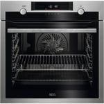 AEG 6000 SteamBake Electric Single Oven - Stainless Steel BPS555060M