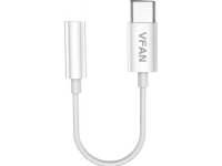 Adapter USB Vipfan Kabel Vipfan L08 USB-C do mini jack 3.5mm AUX, 10cm (biały)