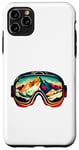Coque pour iPhone 11 Pro Max Lunettes de ski rétro, snowboard vintage, cool skieur