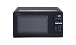 Sharp 17 Litre 700W Black Solo Digital Microwave with 10 Power Levels, 6 Auto
